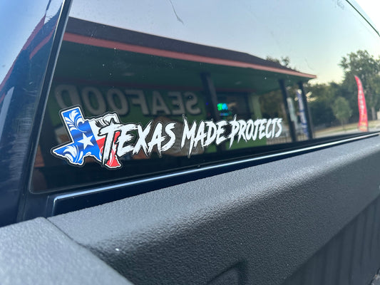 TEXAS MADE PROJECTS Engraved Texas Rear Banner 16”